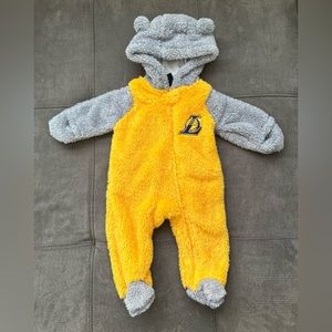 Los Angeles Lakers Babywear Teddy Fleece Hoodie Onesie 3/6m